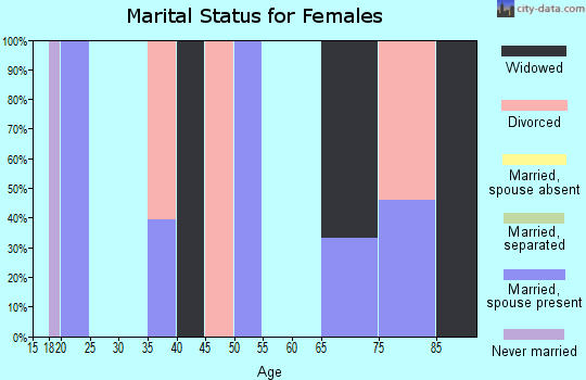 Zip code 25107 marital status for females
