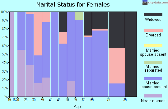 Zip code 25123 marital status for females
