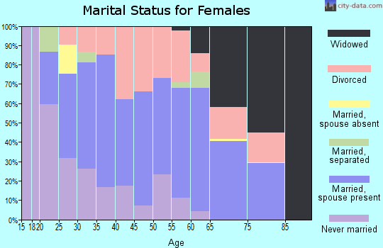 Zip code 25143 marital status for females