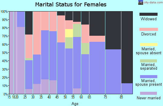 Zip code 25159 marital status for females