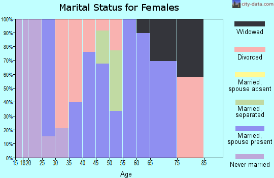 Zip code 25248 marital status for females
