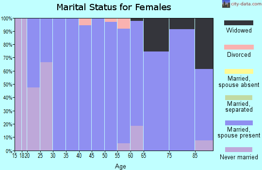Zip code 25270 marital status for females