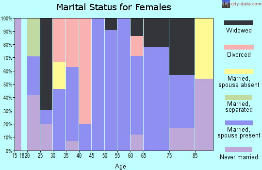 Zip code 25275 marital status for females