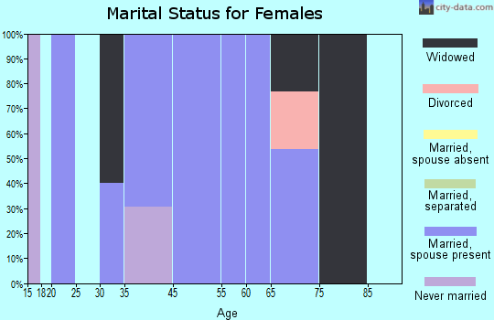 Zip code 25279 marital status for females