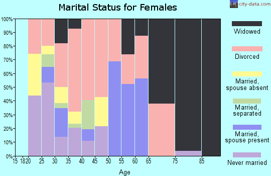 Zip code 25287 marital status for females