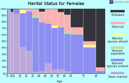 Zip code 25314 marital status for females