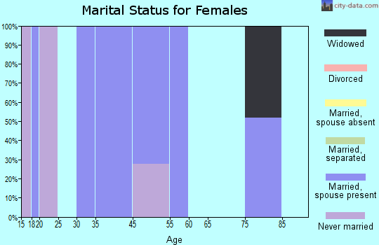 Zip code 25441 marital status for females