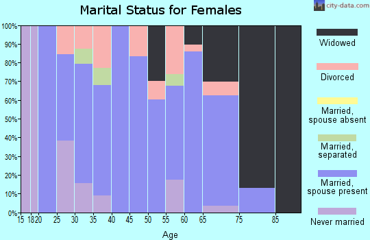 Zip code 25510 marital status for females