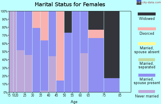 Zip code 25537 marital status for females