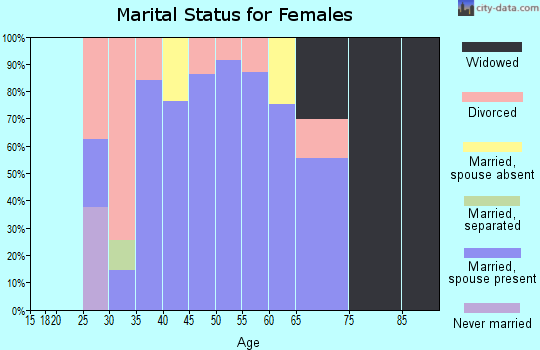 Zip code 25559 marital status for females
