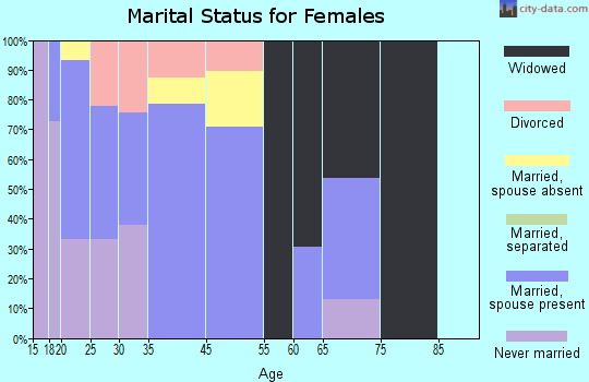 Zip code 25636 marital status for females
