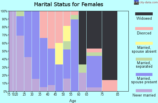Zip code 25678 marital status for females
