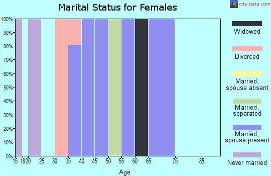 Zip code 25688 marital status for females
