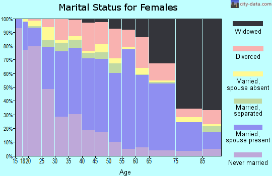 Zip code 25801 marital status for females