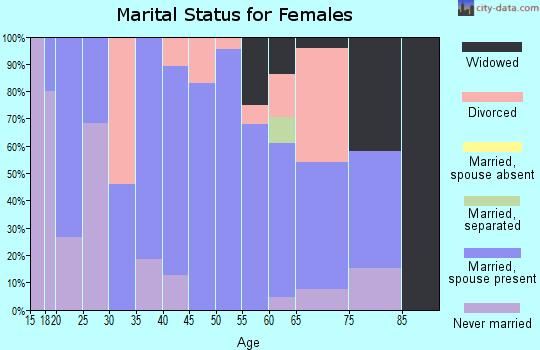Zip code 25812 marital status for females