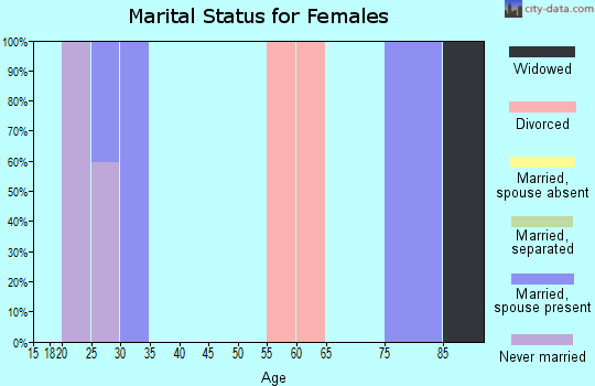 Zip code 25818 marital status for females