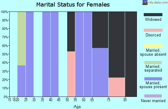 Zip code 25820 marital status for females