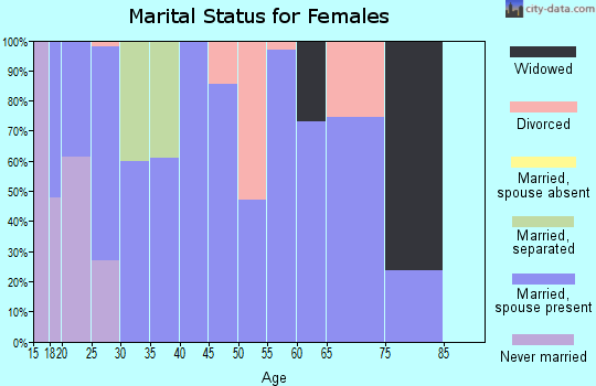 Zip code 25825 marital status for females