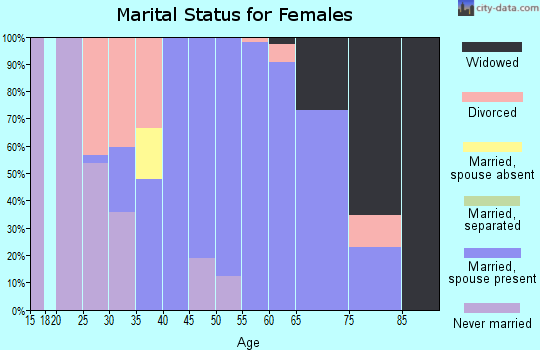 Zip code 25827 marital status for females