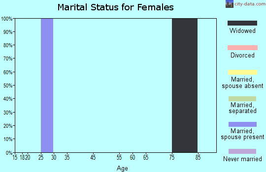 Zip code 25866 marital status for females