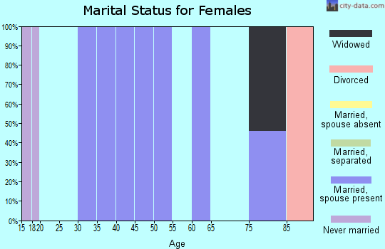 Zip code 25902 marital status for females