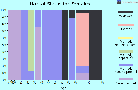 Zip code 25915 marital status for females