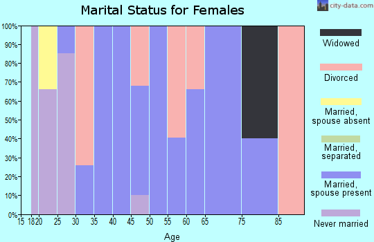 Zip code 25938 marital status for females