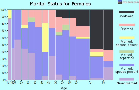 Zip code 25951 marital status for females