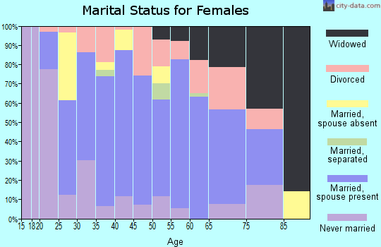 Zip code 25962 marital status for females