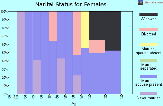 Zip code 25971 marital status for females