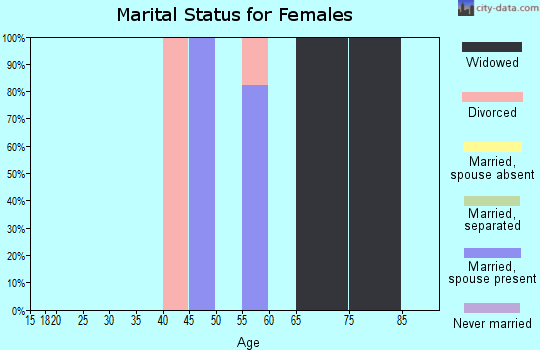 Zip code 25972 marital status for females