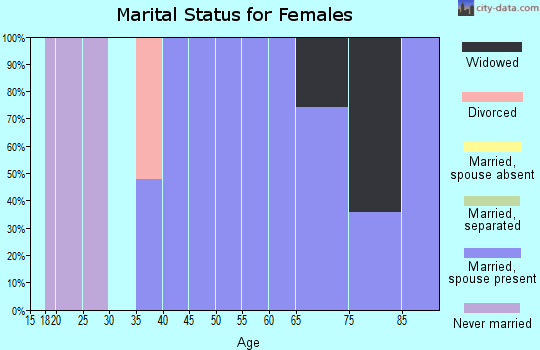 Zip code 25978 marital status for females
