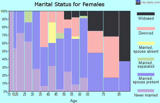 Zip code 25984 marital status for females