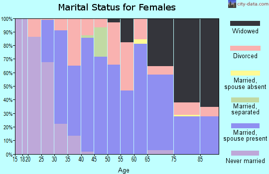 Zip code 26034 marital status for females