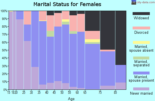 Zip code 26070 marital status for females