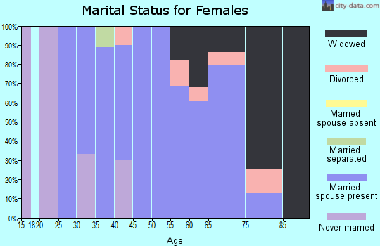 Zip code 26075 marital status for females