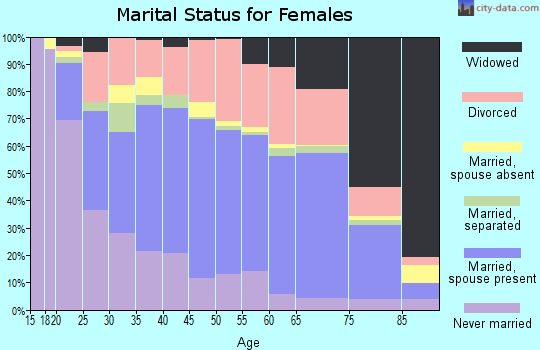 Zip code 26101 marital status for females