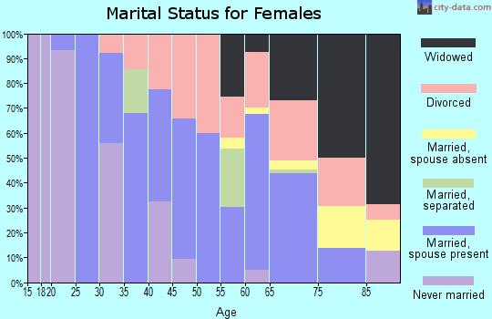 Zip code 26134 marital status for females