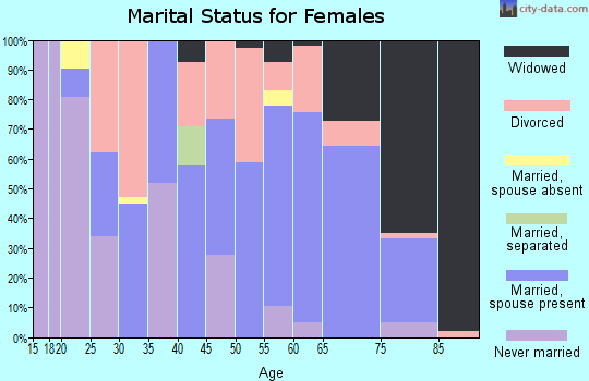 Zip code 26149 marital status for females