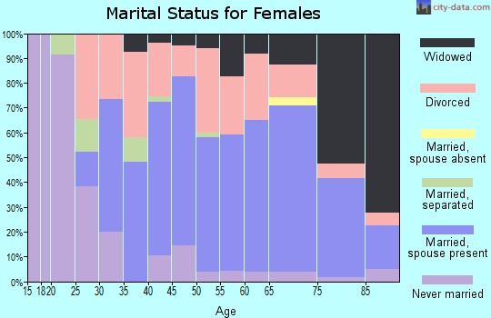 Zip code 26164 marital status for females