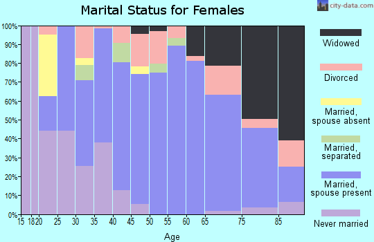 Zip code 26170 marital status for females