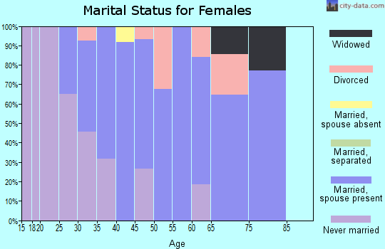 Zip code 26184 marital status for females