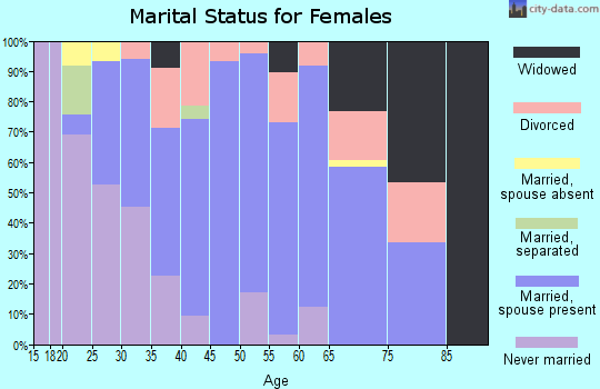 Zip code 26187 marital status for females