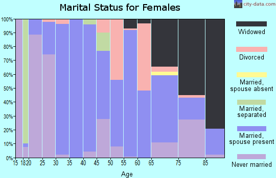 Zip code 26206 marital status for females