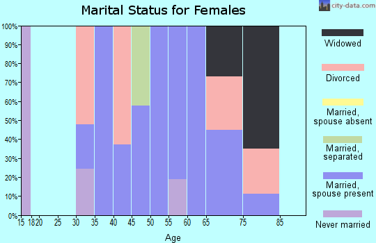 Zip code 26234 marital status for females