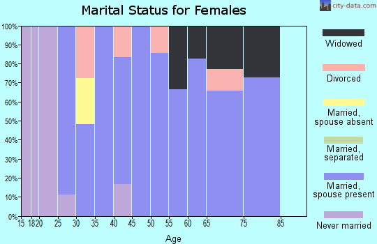Zip code 26264 marital status for females
