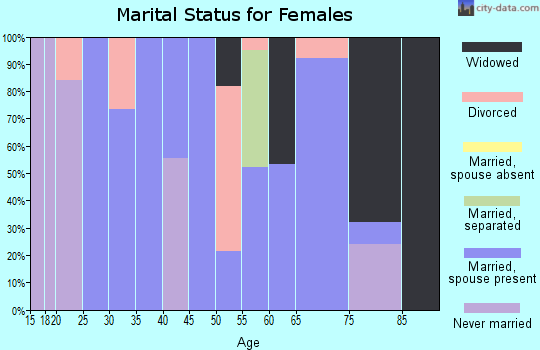 Zip code 26273 marital status for females