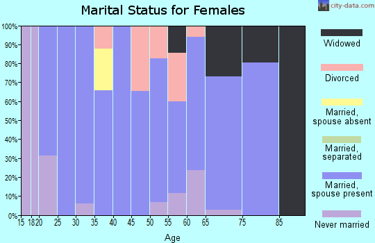 Zip code 26280 marital status for females