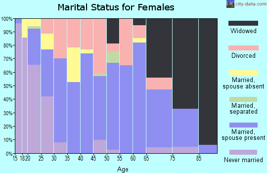 Zip code 26287 marital status for females