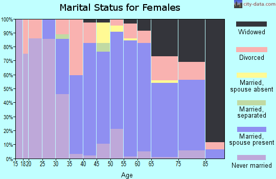 Zip code 26288 marital status for females